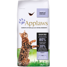 Applaws Adult Chicken with Extra Duck - пълноценна храна с пилешко и патешко месо, за котки над 12 месечна възраст 7.5 кг.